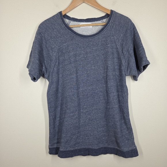 Everlane Tops - Everlane Short Sleeve Sweatshirt Marled Heather Blue 100% Cotton Minimalist Med